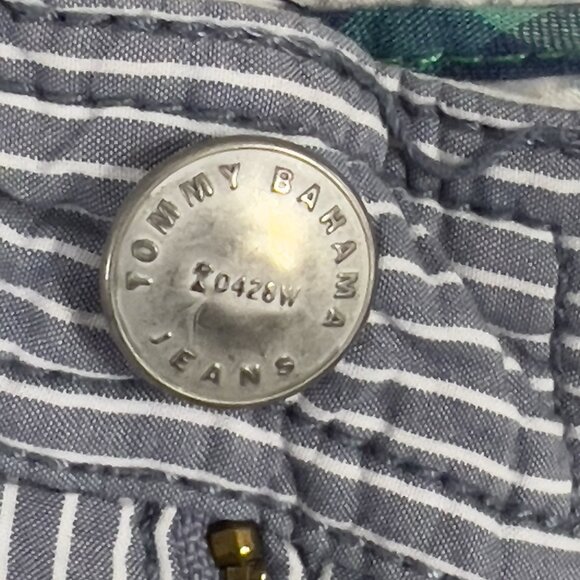 Tommy Bahama Jean Shorts Mens 38 Blue Striped Relaxed Stretch Beach Outdoor 9" - Picture 14 of 14